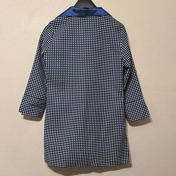 Grace Chuang New York Navy w/ Polka Dot Women’s Open Front Jacket Size S - Picture 4 of 4